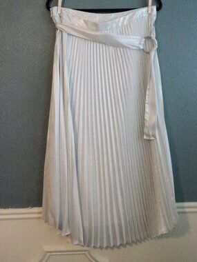 Express Silver Pleaded Skirt